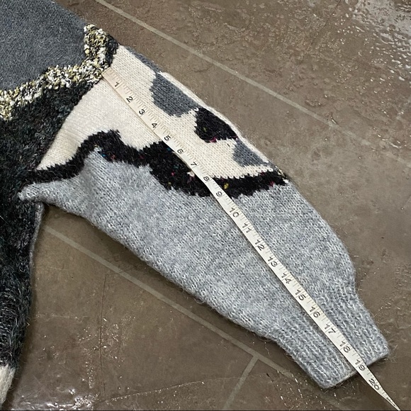 vtg Wool/Mink Knit Sweater Coat (46) - Picture 9 of 10